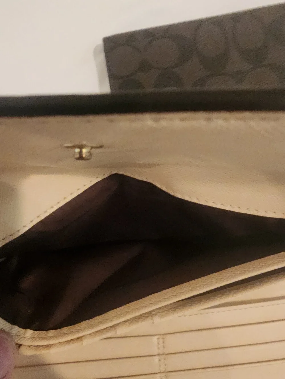 Coach Peyton Signature Brown Envelope Wallet with Removable Checkbook F51103